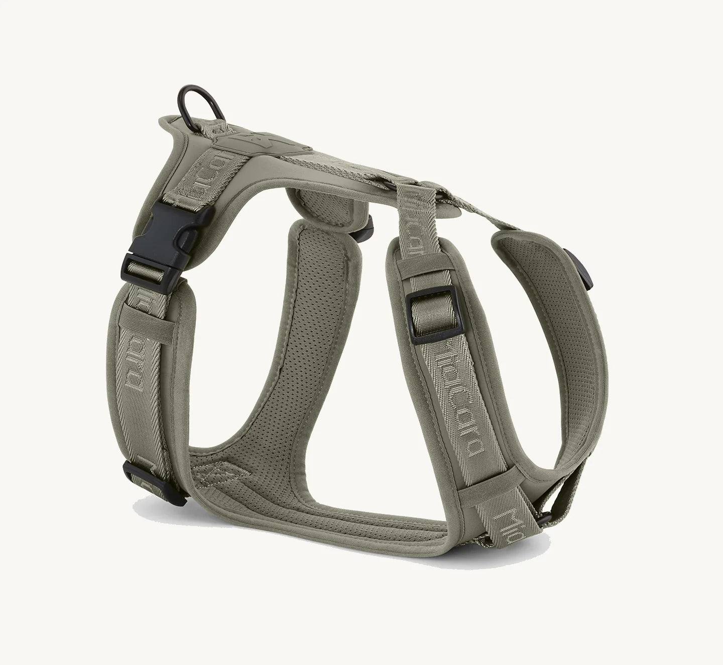Harnais Modena Walk couleur Grolive taille M, vue trois-quarts arrière – Maison Canisya
