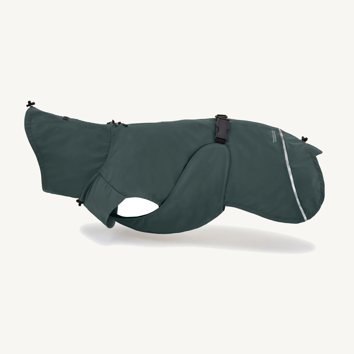 Imperméable Valentina pour chien – vue produit profil, coloris vert nuit – Maison Canisya