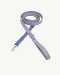 Laisse Azur – laisse bicolore gris et brume mauve, quincaillerie argent mat – Maison Canisya