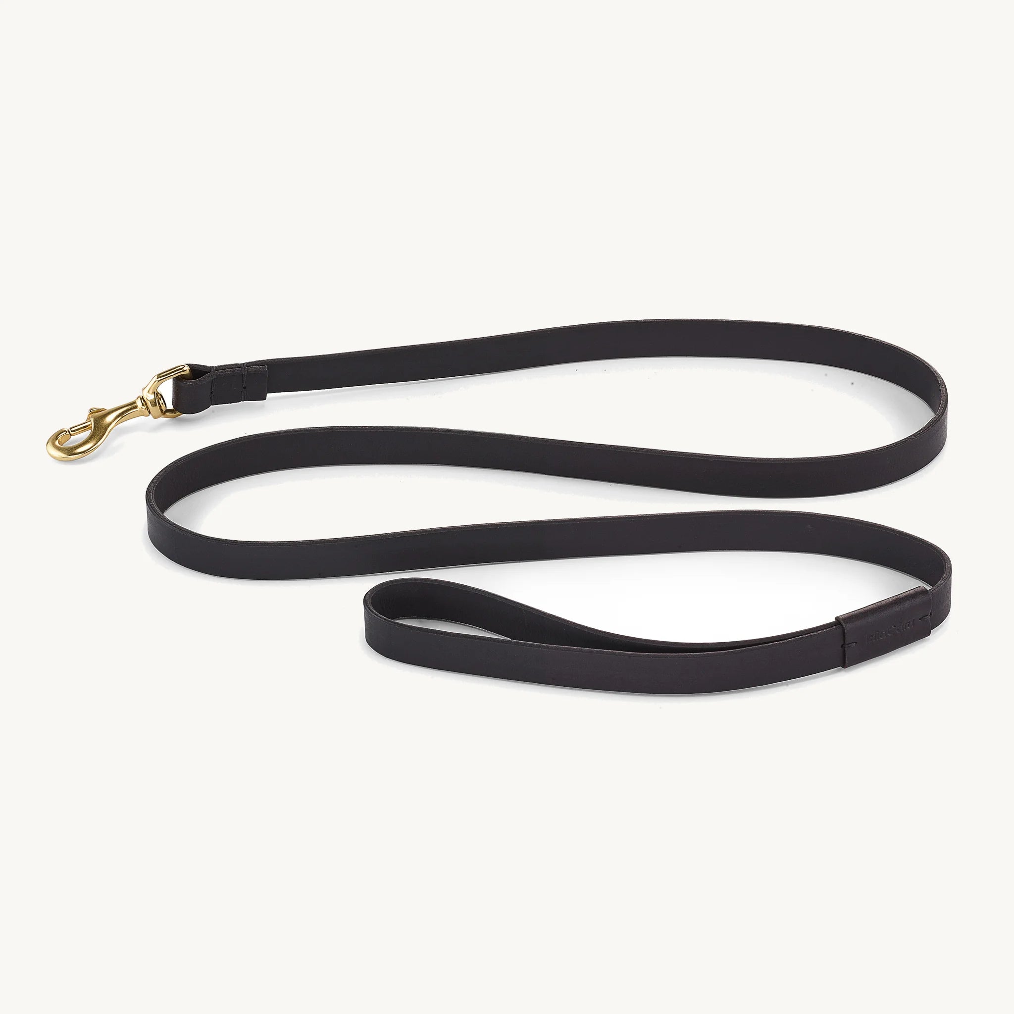 Laisse Napoli 20 mm – laisse cuir tanné végétal noir large, mousqueton laiton – Maison Canisya