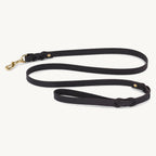 Laisse Rimini 20 mm – laisse cuir tanné végétal noir, largeur 20 mm, vue produit – Maison Canisya