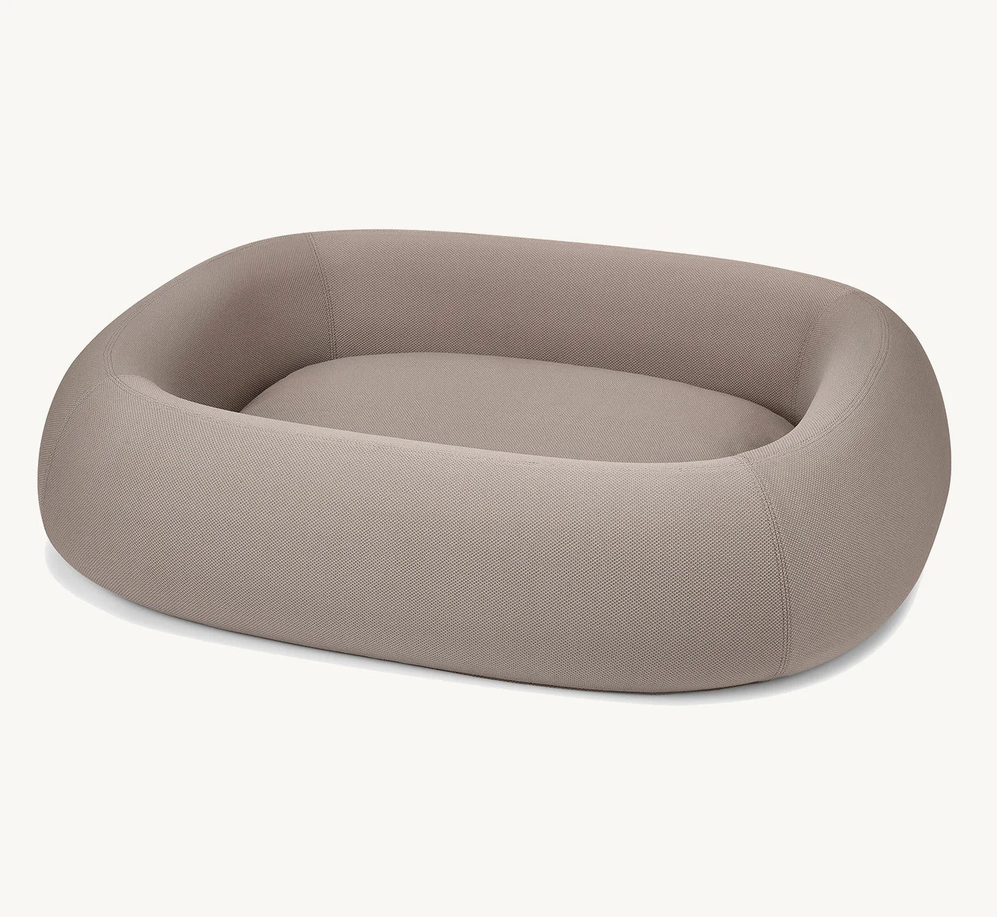Lit pour chien Barca Taupe vue intérieure fond neutre — Maison Canisya