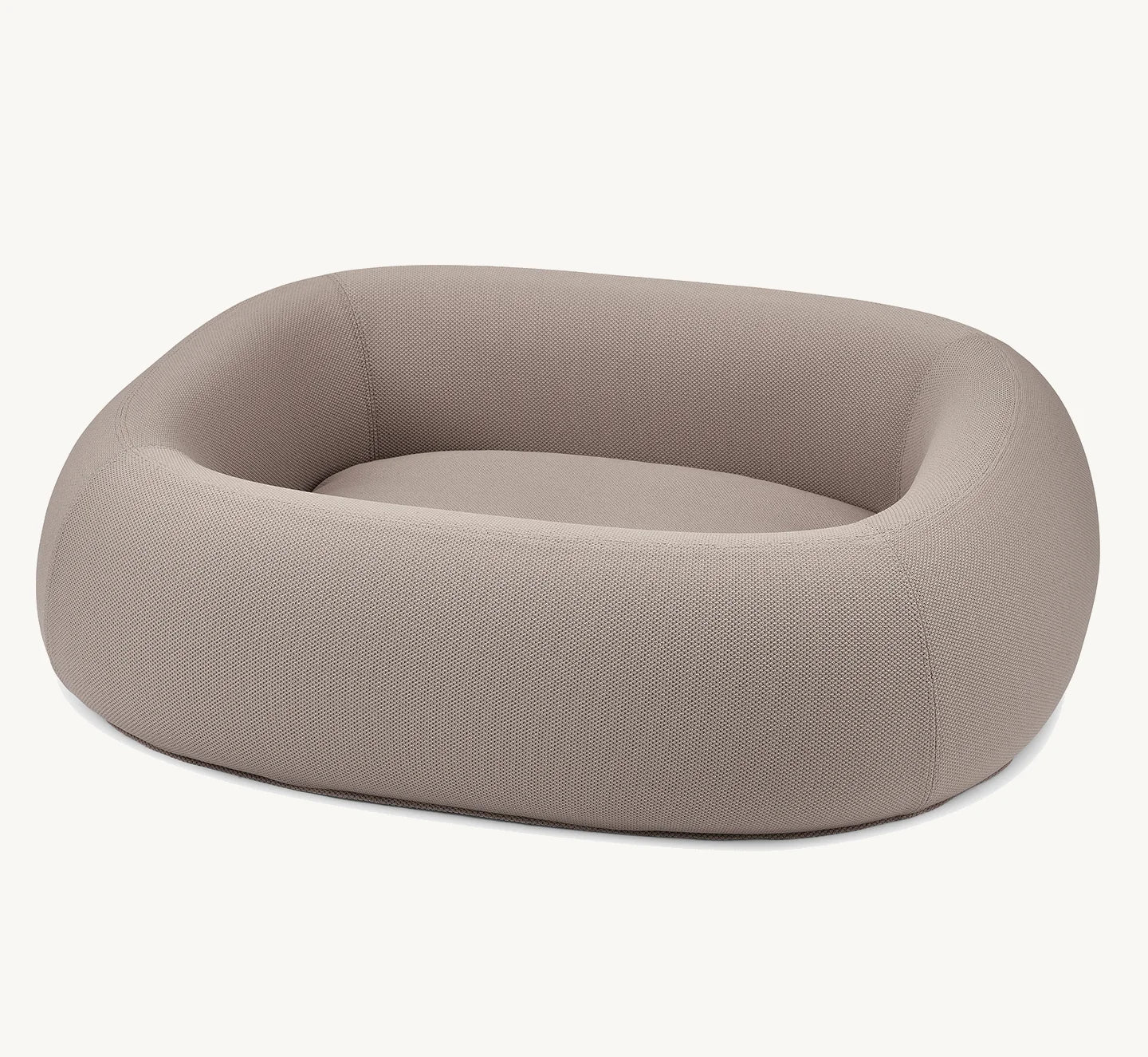 Lit pour chien design Barca Taupe vue trois quarts face — Maison Canisya