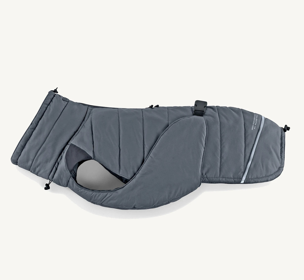 Cosima – vue à plat du manteau, coloris asphalte – Maison Canisya