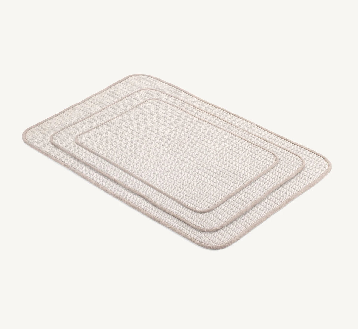 Onda – couverture pour chien, trois tailles empilées, coloris greige – Maison Canisya