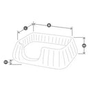Panier pour chien Mio, schéma des dimensions L B H1 H2 — Maison Canisya