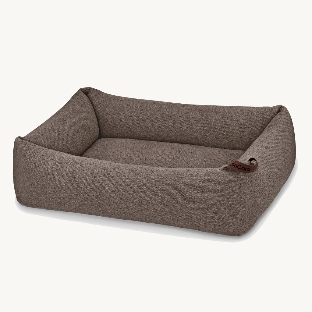 Panier pour chien Mondo chocolat — vue produit fond neutre sans chien — Maison Canisya