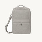 PAWLII Sac à dos de transport pour chien – cuir gris pierre, vue de face – Maison Canisya