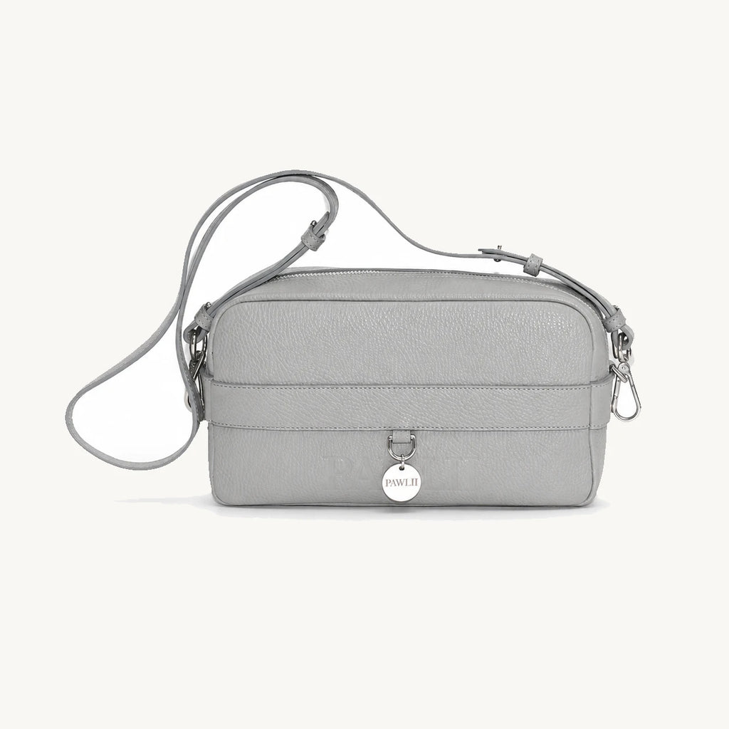 PAWLII sac bandoulière cuir Gris Pierre – vue de face – Maison Canisya