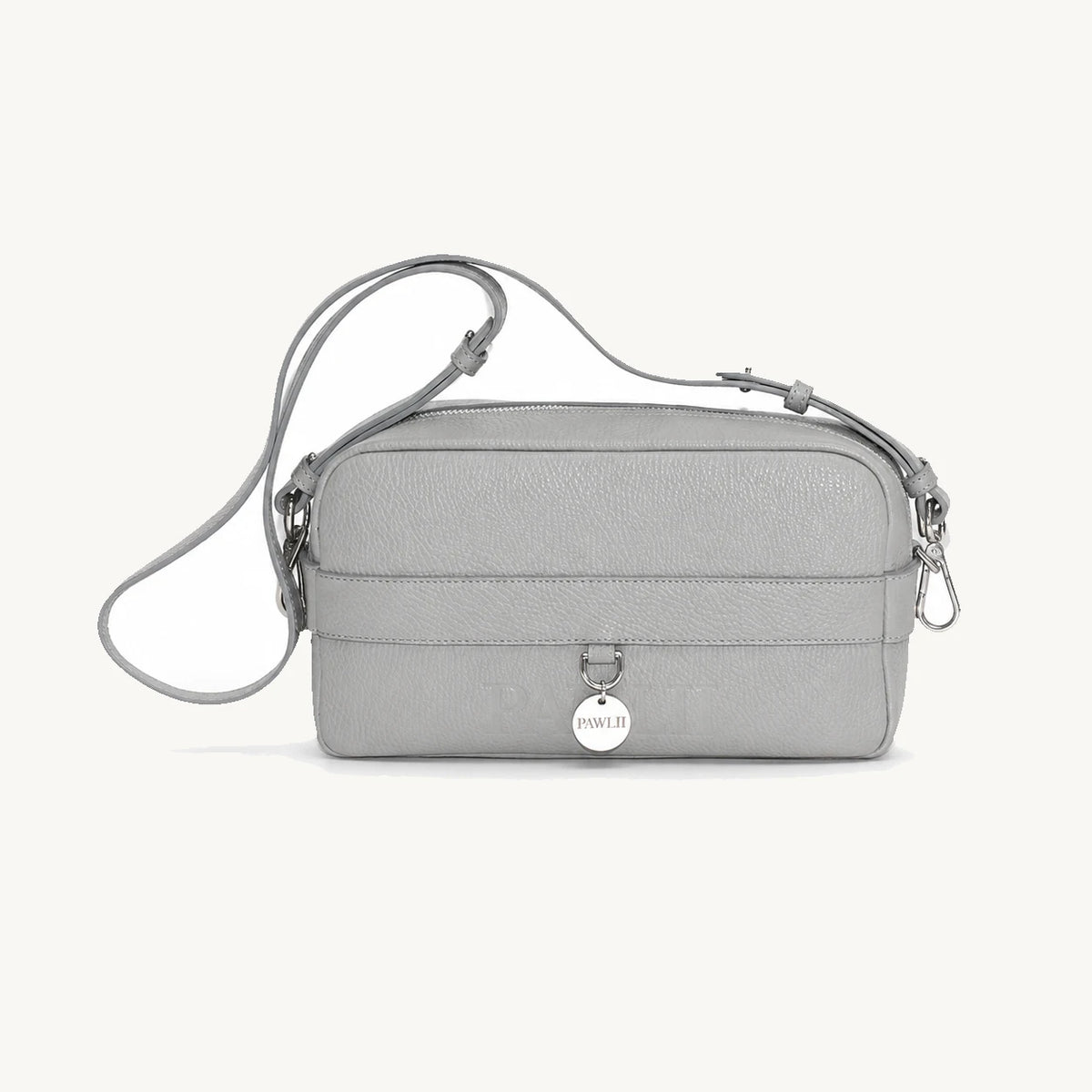 PAWLII sac bandoulière cuir Gris Pierre – vue de face – Maison Canisya