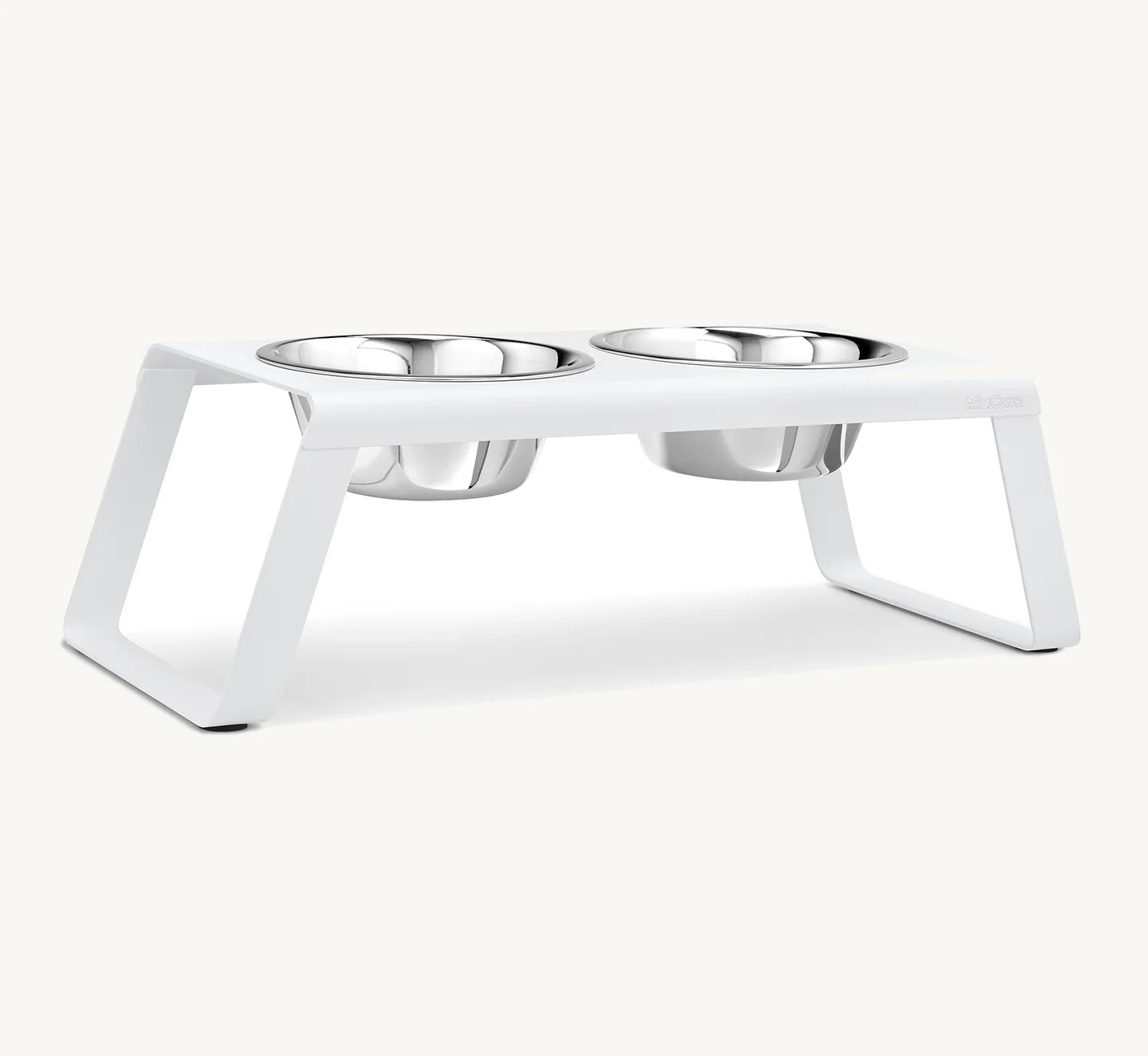 Porte-gamelle Desco Alu MiaCara Blanc taille L avec bols en acier inoxydable — Maison Canisya