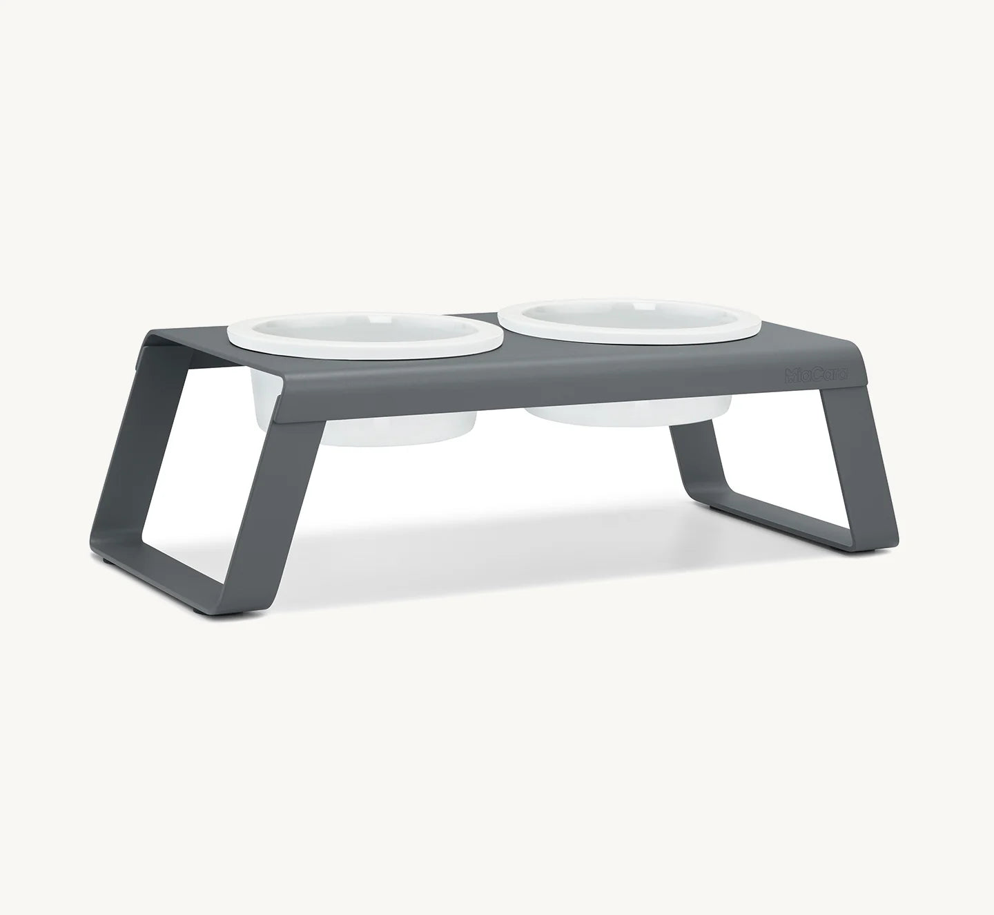 Porte-gamelle Desco Alu MiaCara coloris Gris taille M avec bols en porcelaine — Maison Canisya