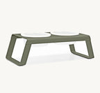 Porte-gamelle Desco Alu MiaCara Grolive taille M avec bols en porcelaine, vue en angle — Maison Canisya