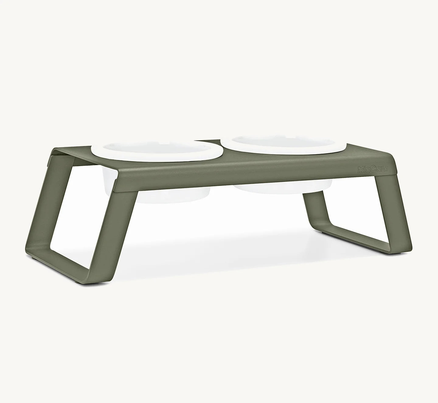 Porte-gamelle Desco Alu MiaCara Grolive taille M avec bols en porcelaine, vue en angle — Maison Canisya