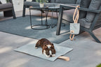 Tapis de voyage Cosmo béton – chien allongé et détendu en extérieur – Maison Canisya